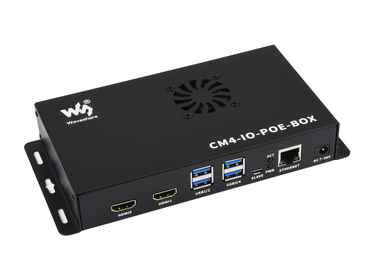 PoE Mini-Computer Based on Raspberry Pi Compute Module 4 (NOT Included), Metal Case, With Cooling Fan