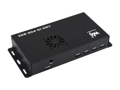 PoE Mini-Computer Based on Raspberry Pi Compute Module 4 (NOT Included), Metal Case, With Cooling Fan