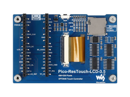 3.5inch Touch Display Module for Raspberry Pi Pico, 65K Colors, 480×320, SPI