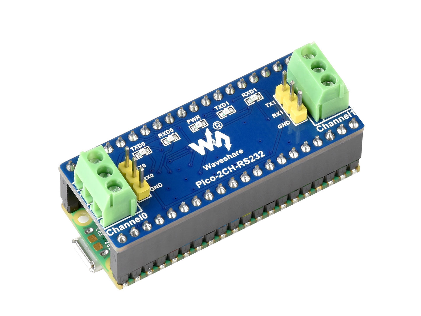 2-Channel RS232 Module for Raspberry Pi Pico, SP3232EEN Transceiver, UART To RS232