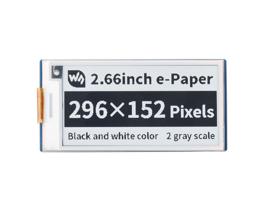 2.66inch E-Paper E-Ink Display Module for Raspberry Pi Pico, 296×152, Black / White, SPI