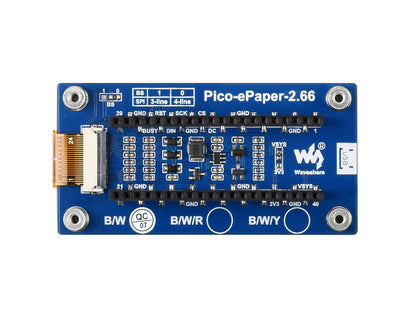 2.66inch E-Paper E-Ink Display Module for Raspberry Pi Pico, 296×152, Black / White, SPI