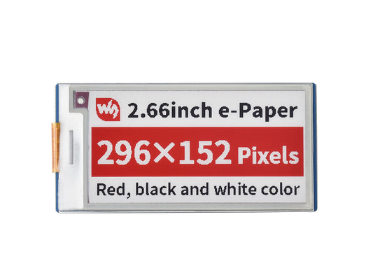 2.66inch E-Paper E-Ink Display Module (B) for Raspberry Pi Pico, 296×152, Red / Black / White, SPI
