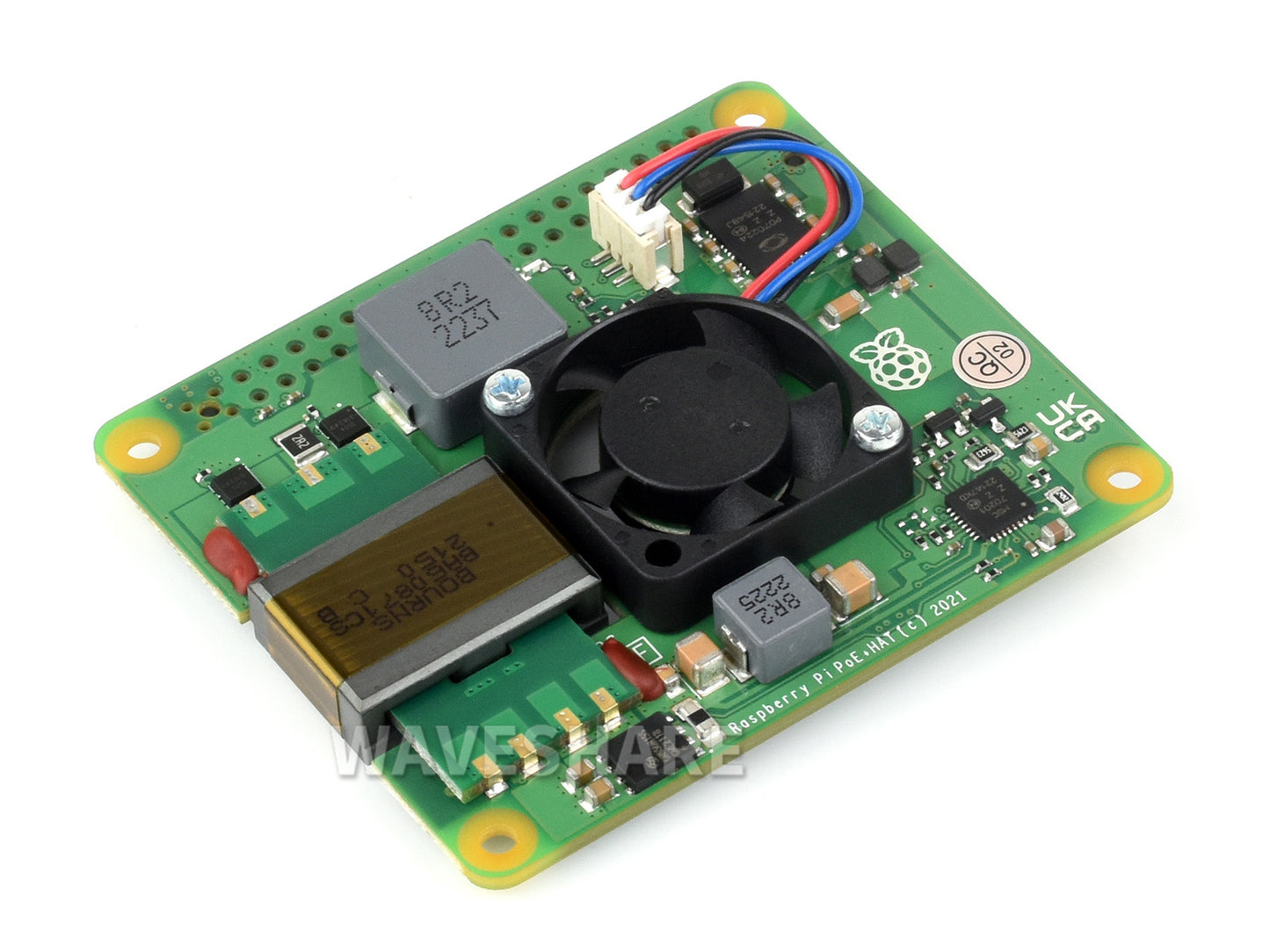 Raspberry Pi PoE+ HAT for Raspberry Pi 3B+/4B, 802.3af/at-compliant