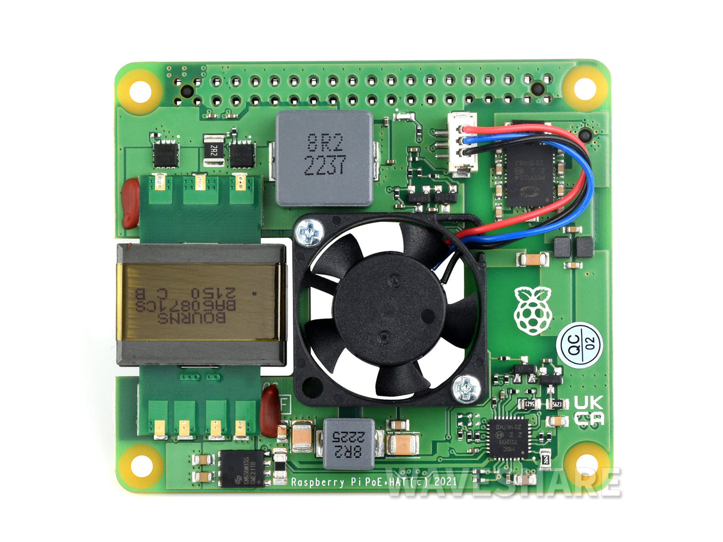 Raspberry Pi PoE+ HAT for Raspberry Pi 3B+/4B, 802.3af/at-compliant