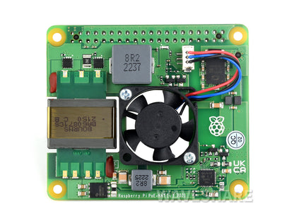 Raspberry Pi PoE+ HAT for Raspberry Pi 3B+/4B, 802.3af/at-compliant