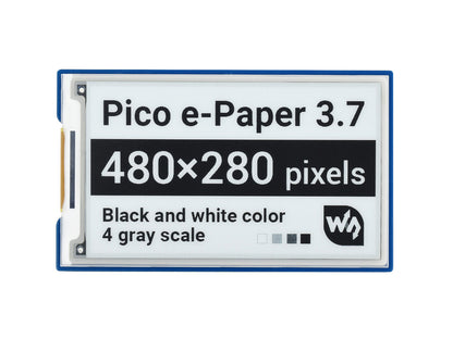 3.7inch E-Paper E-Ink Display Module for Raspberry Pi Pico, 480×280, Black / White, 4 Grayscale, SPI