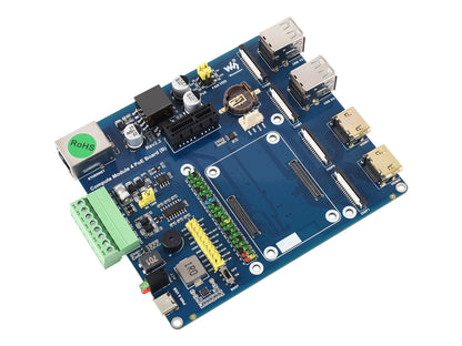 Raspberry Pi Compute Module 4 IO Board With PoE Feature (Type B), for all Variants of CM4