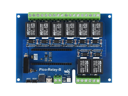 Industrial 8-Channel Relay Module for Raspberry Pi Pico, Multi Protection