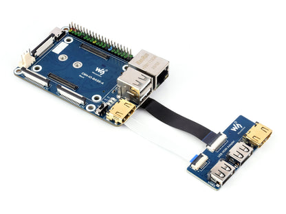 CM4-IO-BASE-A + USB HDMI Adapter, for Raspberry Pi Compute Module 4