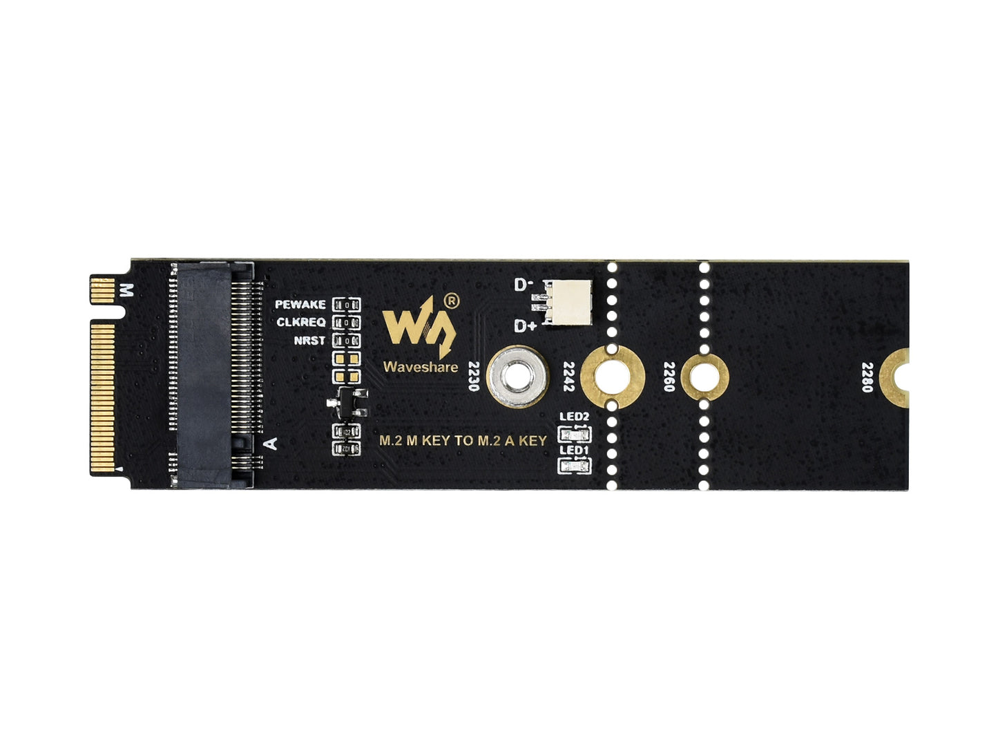 M.2 M KEY To A KEY Adapter, for PCIe Devices, Supports USB Conversion
