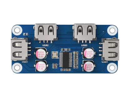 USB HUB HAT (B) for Raspberry Pi Series, 4x USB 2.0 Ports