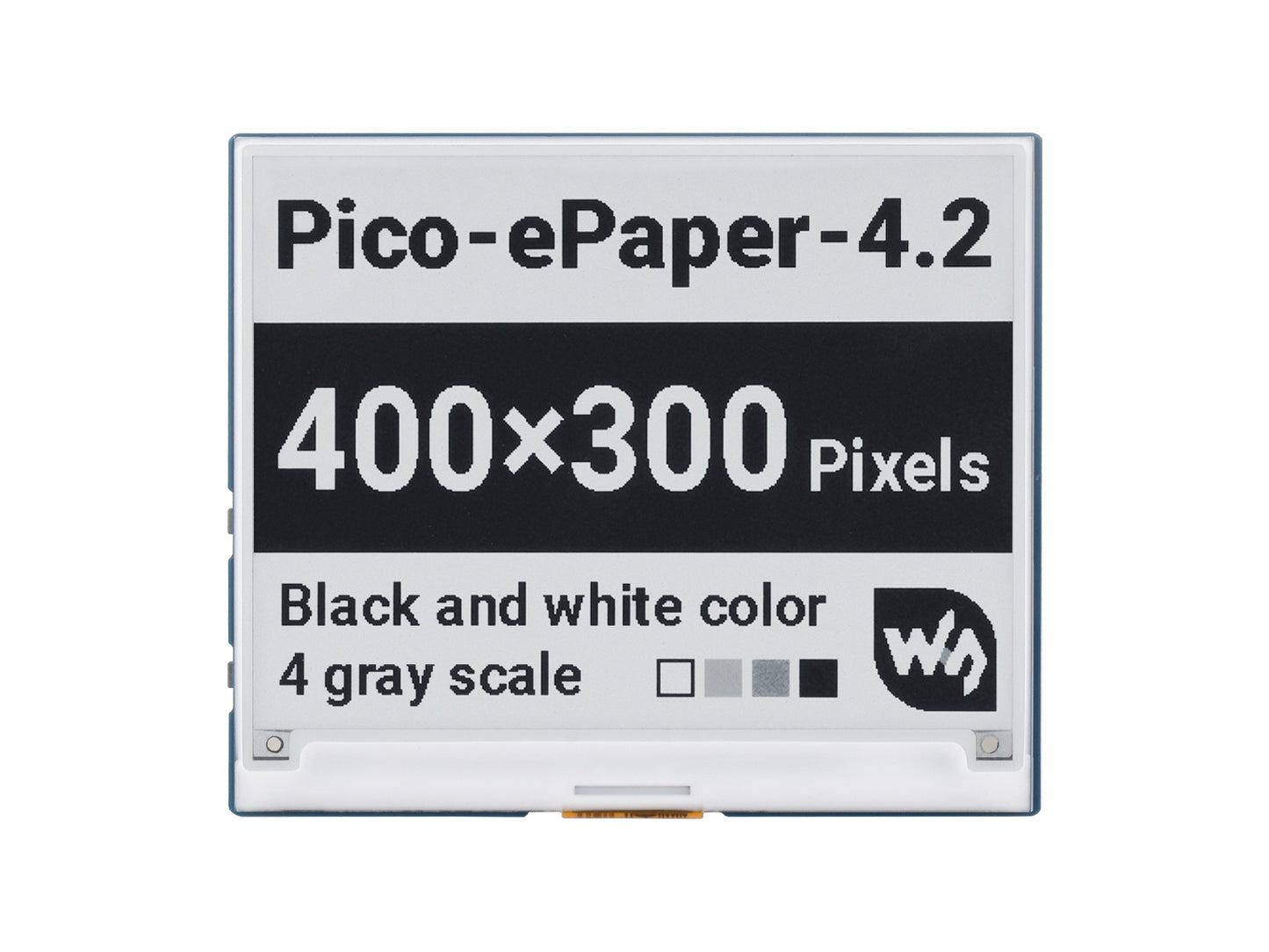 4.2inch E-Paper E-Ink Display Module for Raspberry Pi Pico, 400×300, Black / White, 4 Grayscale, SPI