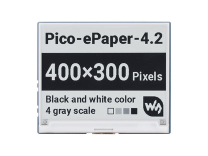 4.2inch E-Paper E-Ink Display Module for Raspberry Pi Pico, 400×300, Black / White, 4 Grayscale, SPI