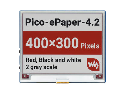 4.2inch E-Paper E-Ink Display Module (B) for Raspberry Pi Pico, 400×300, Red / Black / White, SPI