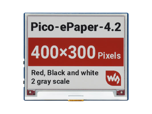 4.2inch E-Paper E-Ink Display Module (B) for Raspberry Pi Pico, 400×300, Red / Black / White, SPI