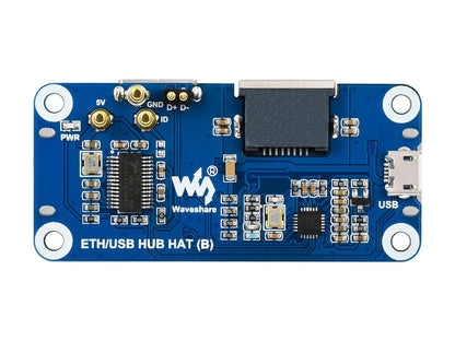 Ethernet / USB HUB HAT (B) for Raspberry Pi Series, 1x RJ45, 3x USB 2.0