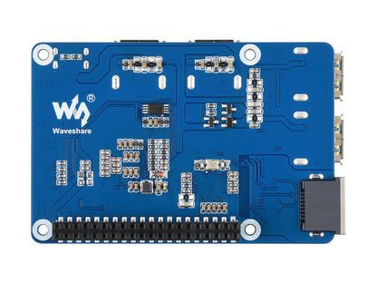 USB 3.2 Gen1 And Gigabit Ethernet HUB HAT for Raspberry Pi, 3x USB, 1x Gigabit ETH, Driver-Free