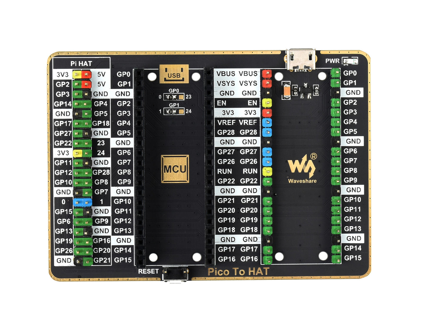 GPIO Expander For Raspberry Pi Pico, 1x Raspberry Pi Standard 40PIN, 1x Pico 2×20PIN