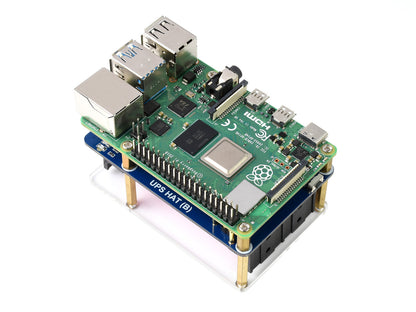 Uninterruptible Power Supply UPS HAT (B) for Raspberry Pi, 5V Output, up to 5A Current, Pogo Pins Connector