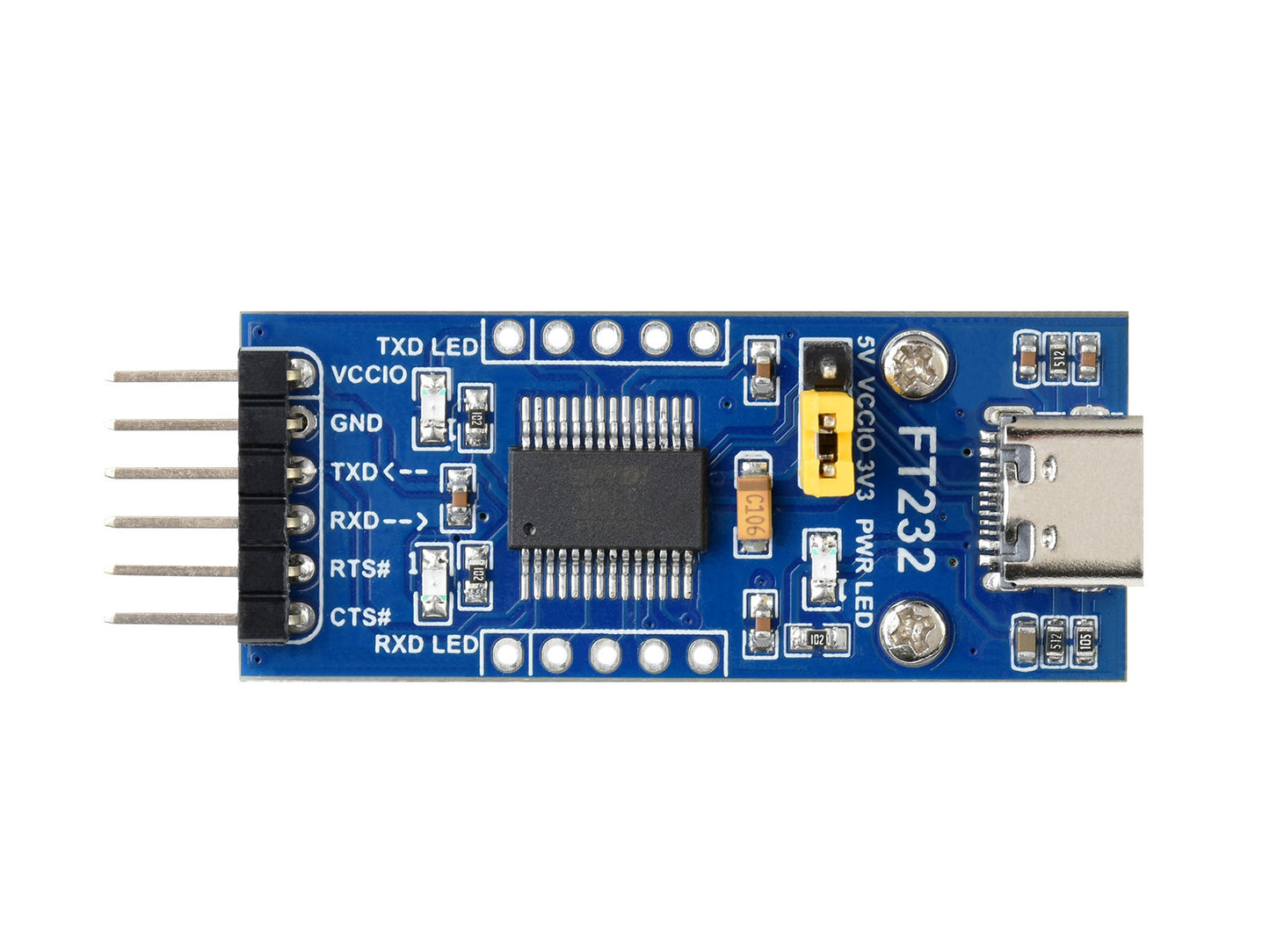 FT232 USB UART Board (Type C), USB To UART (TTL) Communication Module, USB-C Connector