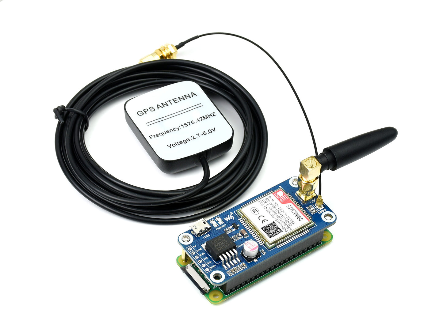 SIM7000G NB-IoT / Cat-M / EDGE / GPRS HAT for Raspberry Pi, GNSS, Global Band Support