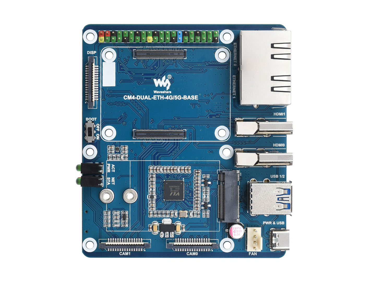 Dual Gigabit Ethernet 5G/4G Base Board Designed for Raspberry Pi Compute Module 4