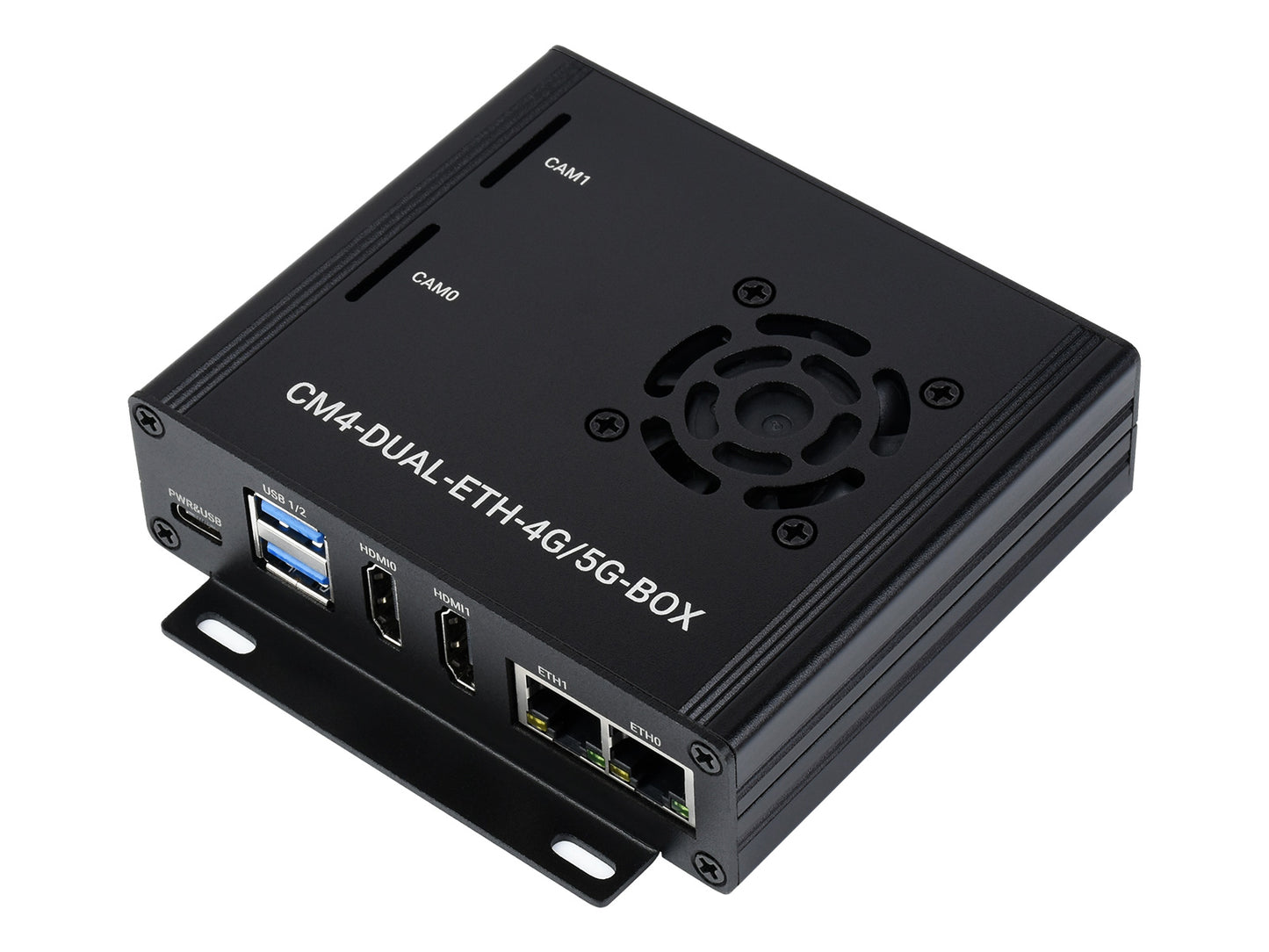 Dual Gigabit Ethernet 5G/4G Mini-Computer Based on Raspberry Pi Compute Module 4 (NOT Included), Metal Case, with Cooling Fan