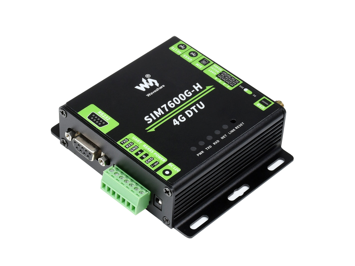 Industrial Grade SIM7600G-H 4G DTU, USB UART/RS232/RS485 Multi Interfaces Communication, LTE Global Band Support