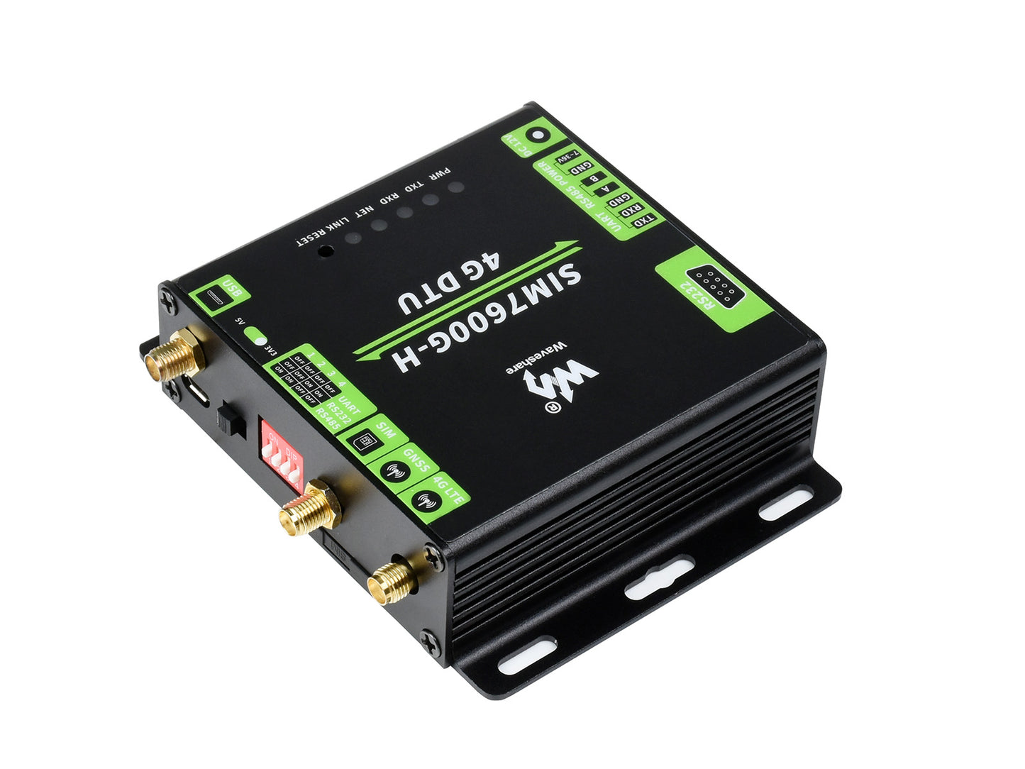 Industrial Grade SIM7600G-H 4G DTU, USB UART/RS232/RS485 Multi Interfaces Communication, LTE Global Band Support