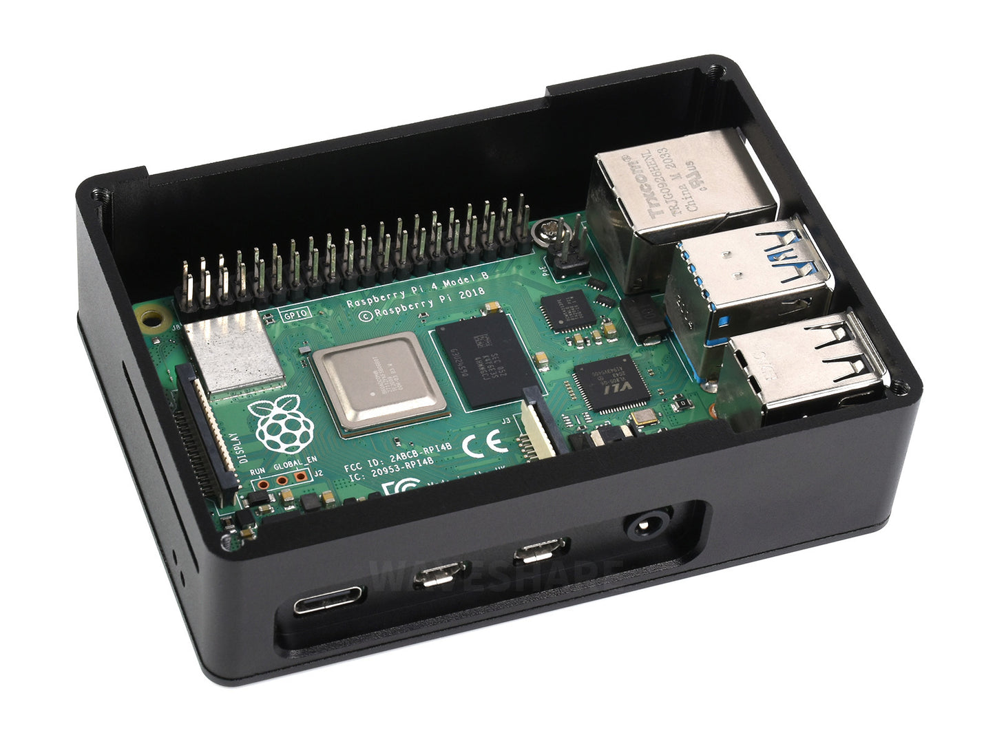 Dual Fan Case for Raspberry Pi 4, Dull-Polish Surface