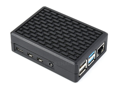 Aluminum Grid Grooved Case for Raspberry Pi 4, Inner Heatsink Pillars