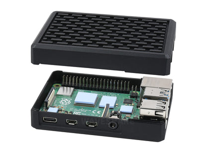 Aluminum Grid Grooved Case for Raspberry Pi 4, Inner Heatsink Pillars