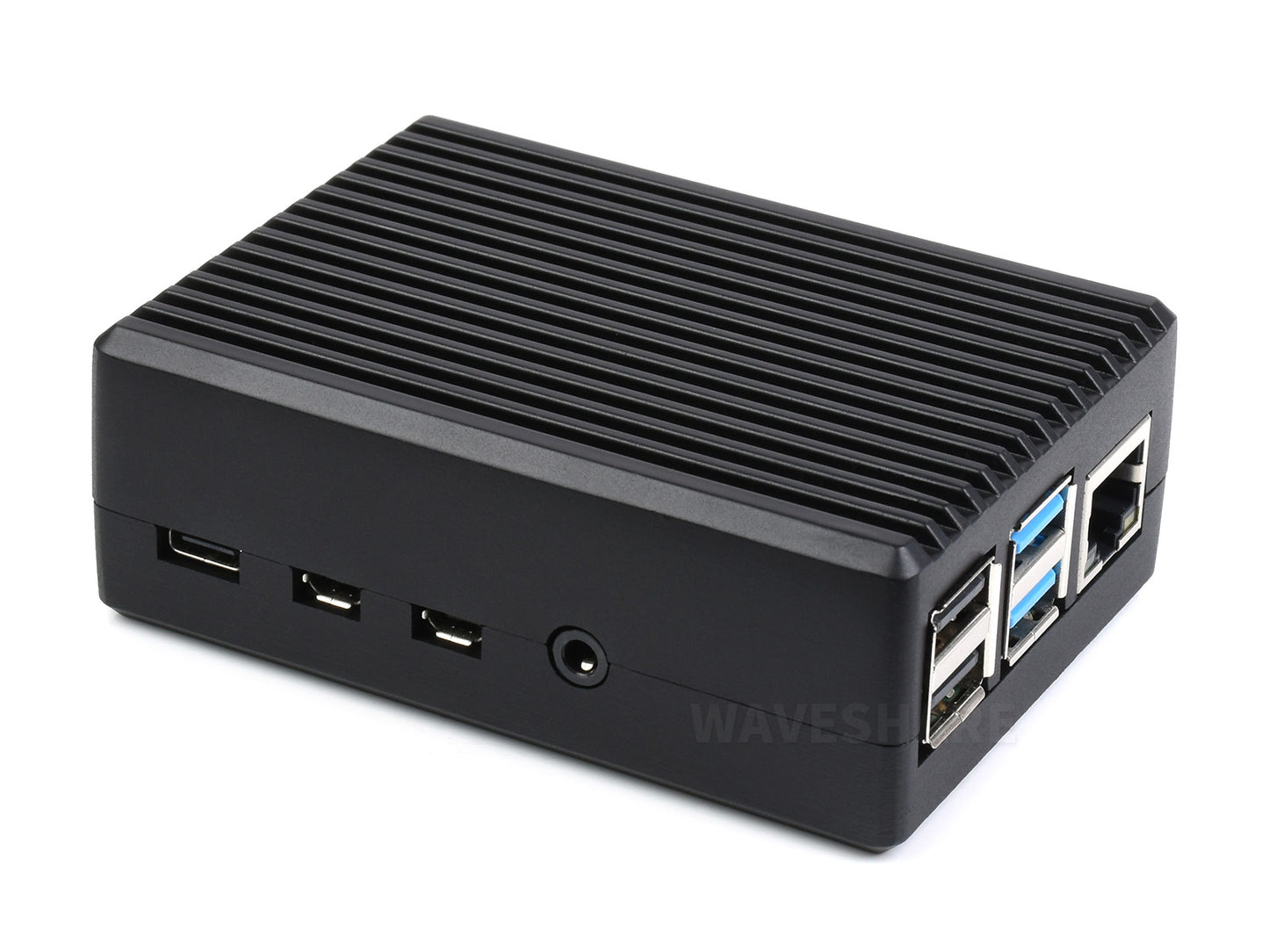 Aluminum Stripe Grooved Case for Raspberry Pi 4, Inner Heatsink Pillars