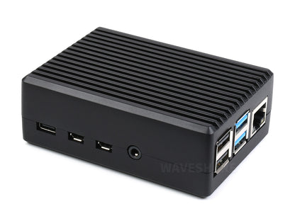 Aluminum Stripe Grooved Case for Raspberry Pi 4, Inner Heatsink Pillars