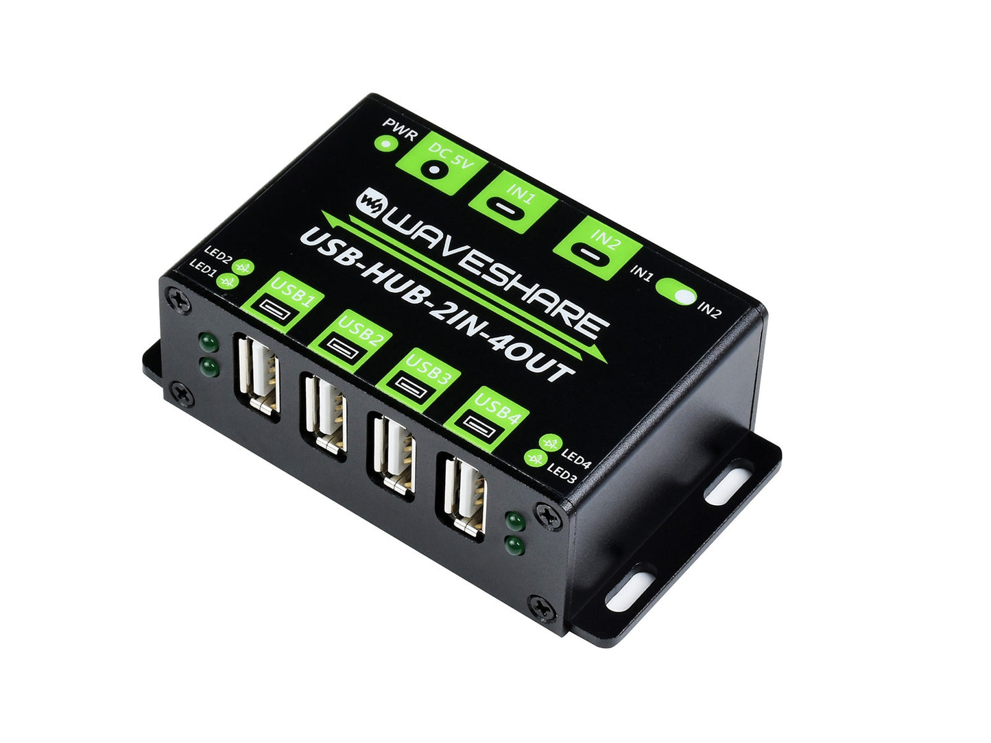 Industrial Grade USB HUB, Extending 4x USB 2.0 Ports, Switchable Dual Hosts