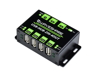 Industrial Grade USB HUB, Extending 4x USB 2.0 Ports, Switchable Dual Hosts