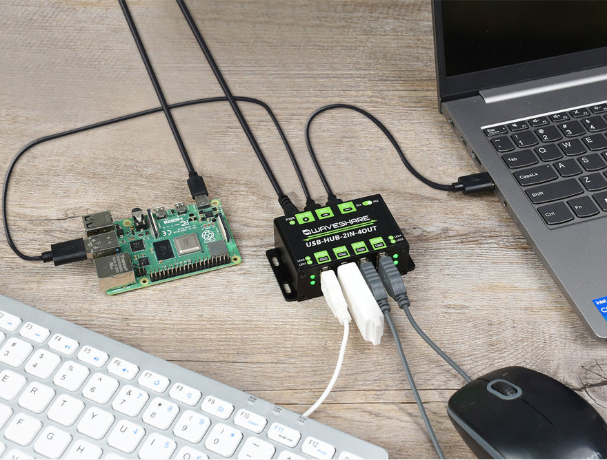 Industrial Grade USB HUB, Extending 4x USB 2.0 Ports, Switchable Dual Hosts