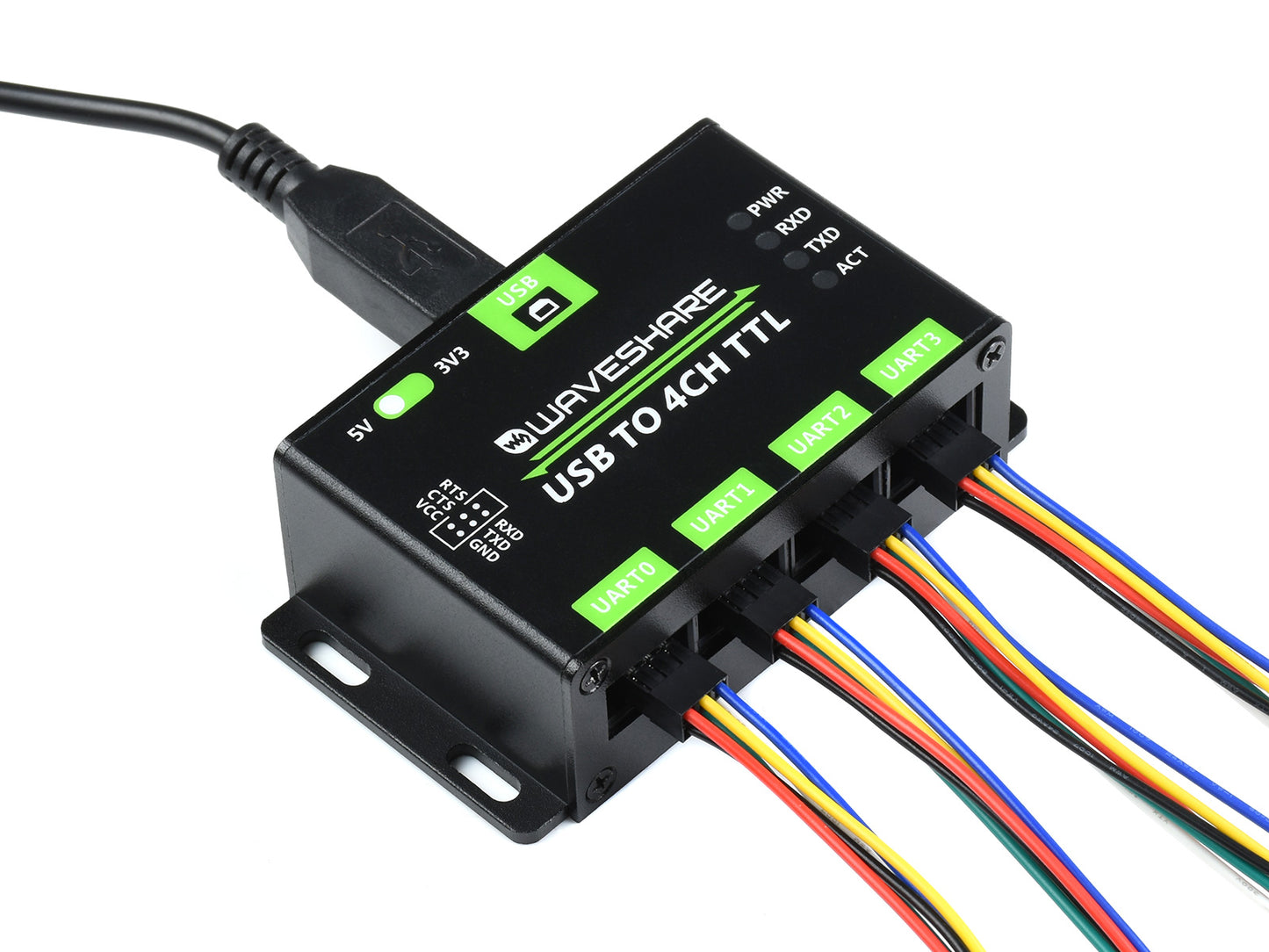 Industrial USB TO 4CH TTL Converter, USB To UART, Multi Protection & Systems Support
