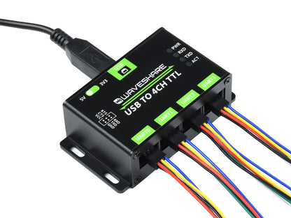 Industrial USB TO 4CH TTL Converter, USB To UART, Multi Protection & Systems Support