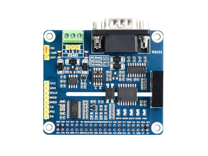 Isolated RS485 RS232 Expansion HAT for Raspberry Pi, SPI Control
