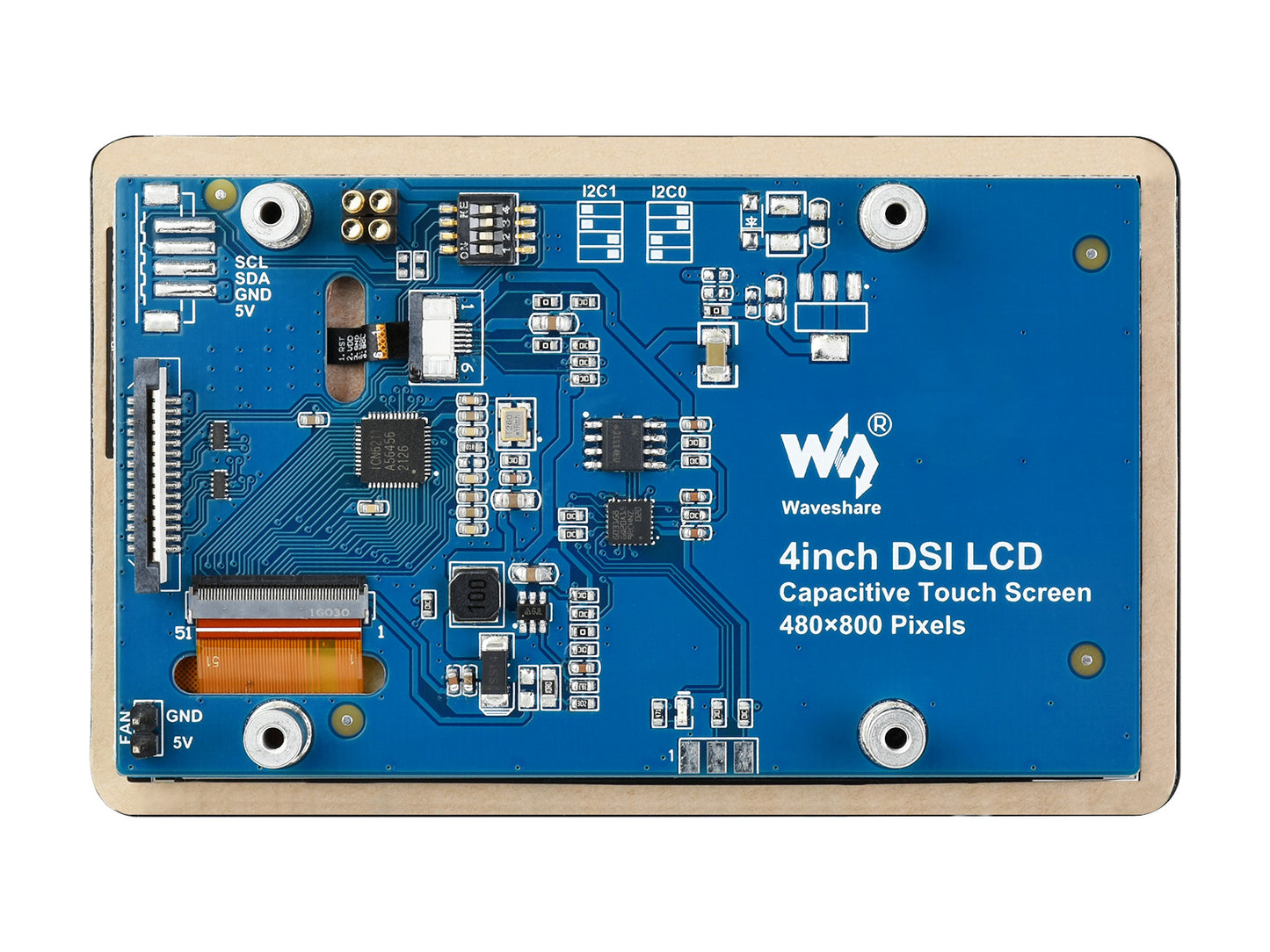 4inch Capacitive Touch Display for Raspberry Pi, 480×800, DSI Interface, IPS, Optical Bonding Screen