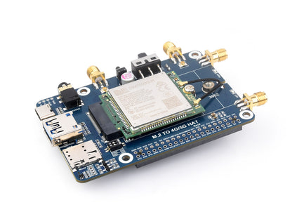 SIM7600G-H M.2 4G HAT for Raspberry Pi, LTE CAT4 High Speed, 4G/3G/2G, GNSS, Global Band