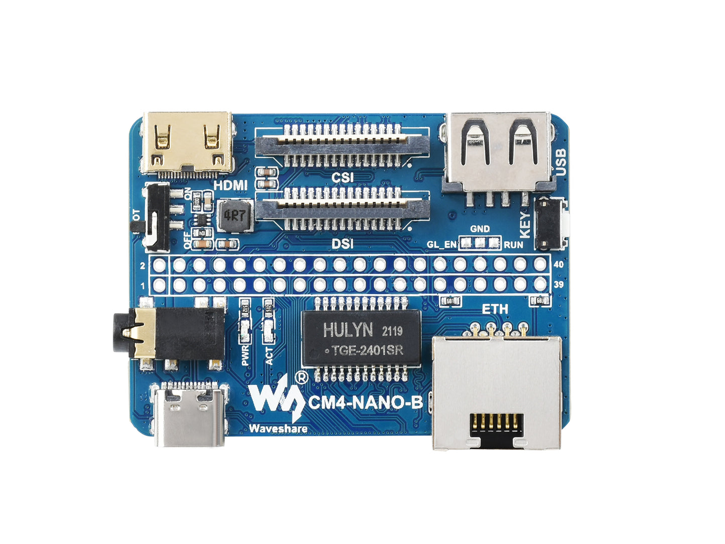 Nano Base Board (B) for Raspberry Pi Compute Module 4, Same Size as the CM4