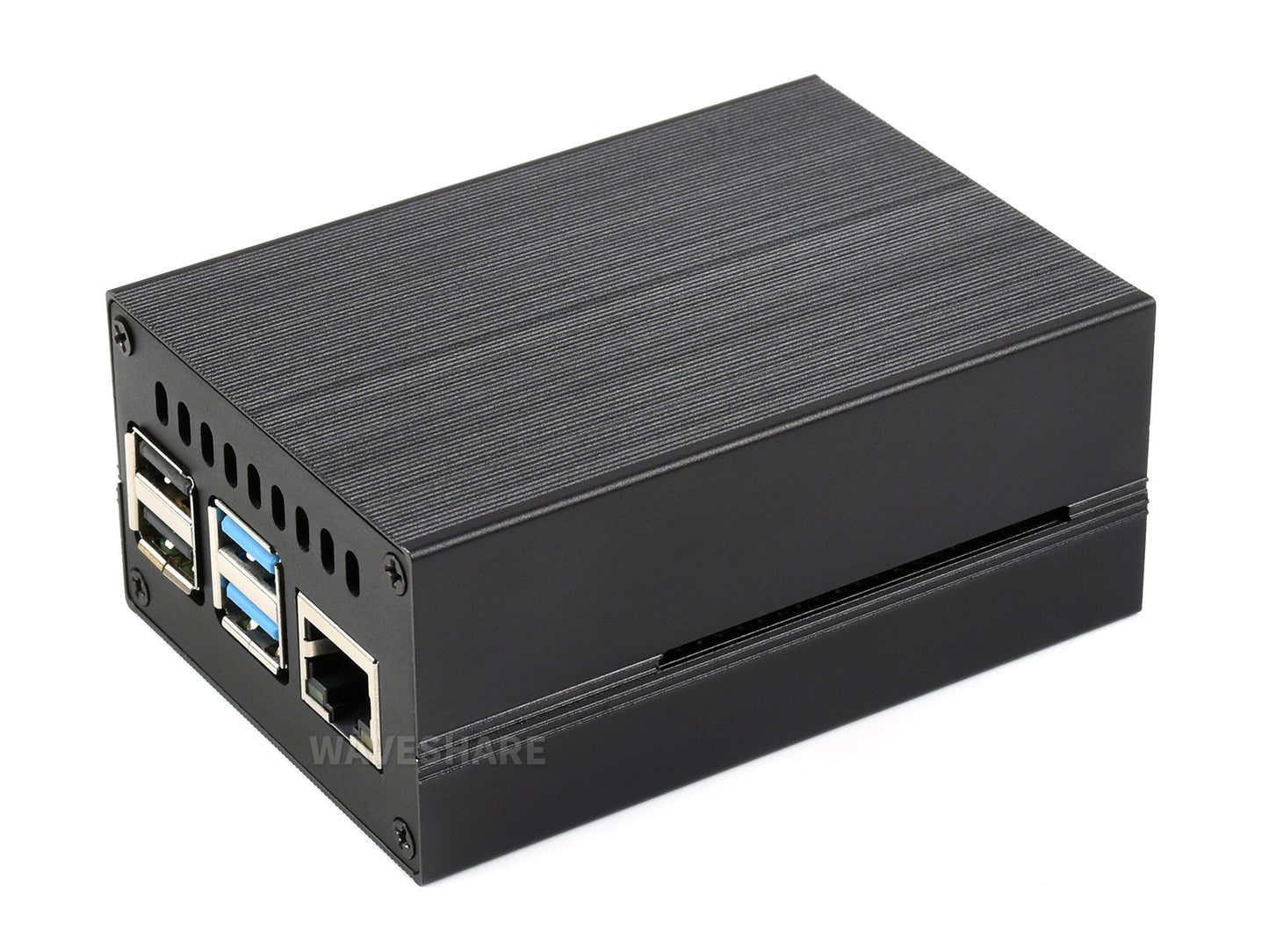 Stripe Aluminum Cooling Case for Raspberry Pi 4, Built-In Active Radiator with Fins