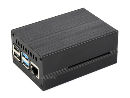 Stripe Aluminum Cooling Case for Raspberry Pi 4, Built-In Active Radiator with Fins