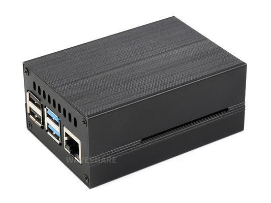 Stripe Aluminum Cooling Case for Raspberry Pi 4, Built-In Active Radiator with Fins