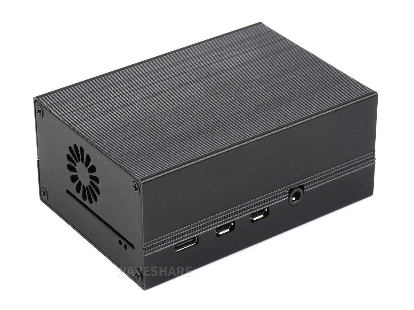 Stripe Aluminum Cooling Case for Raspberry Pi 4, Built-In Active Radiator with Fins