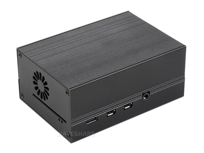 Stripe Aluminum Cooling Case for Raspberry Pi 4, Built-In Active Radiator with Fins