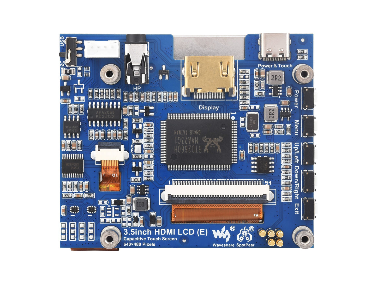 3.5inch HDMI Capacitive Touch IPS LCD Display (E), 640×480, Audio jack
